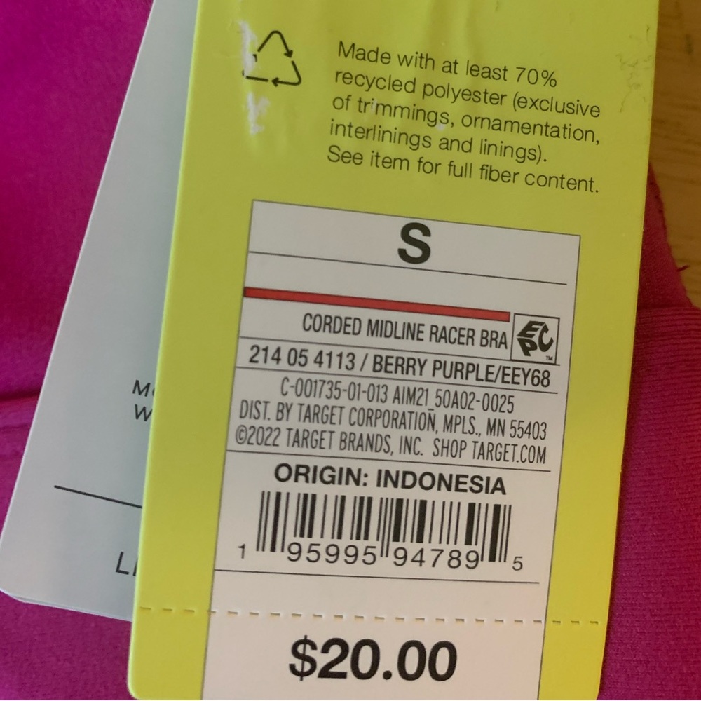 All In Motion corded midline racer bra size Small - Picture 9 of 10